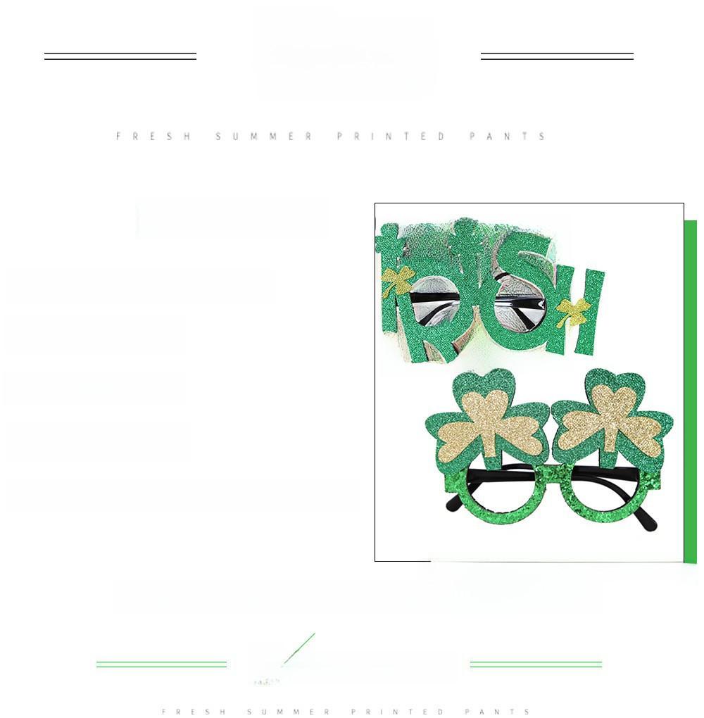 Plastic Stylish Green Glasses With Shamrock And Hat For St Patricks Festivities Day
