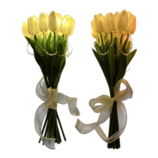 

10/15 шт. Ночник-тюльпан с гибкими стеблями, светодиодный букет для домашнего декора, теплый свет, прикроватная лампа для спальни, свадьбы, романтический подарок для D