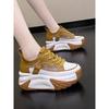 Fashion Synthetic Platform Wedge Flats Air Mesh Chunky Sneaker Casual Leather Comfort High Brand Spring Lace Up Summer Sports Shoes