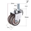 4Pcs 2 inch Heavy Duty Swivel Stem Rubber Caster Wheels M12 x 25mm Locking Casters Replacement Casters for Furniture