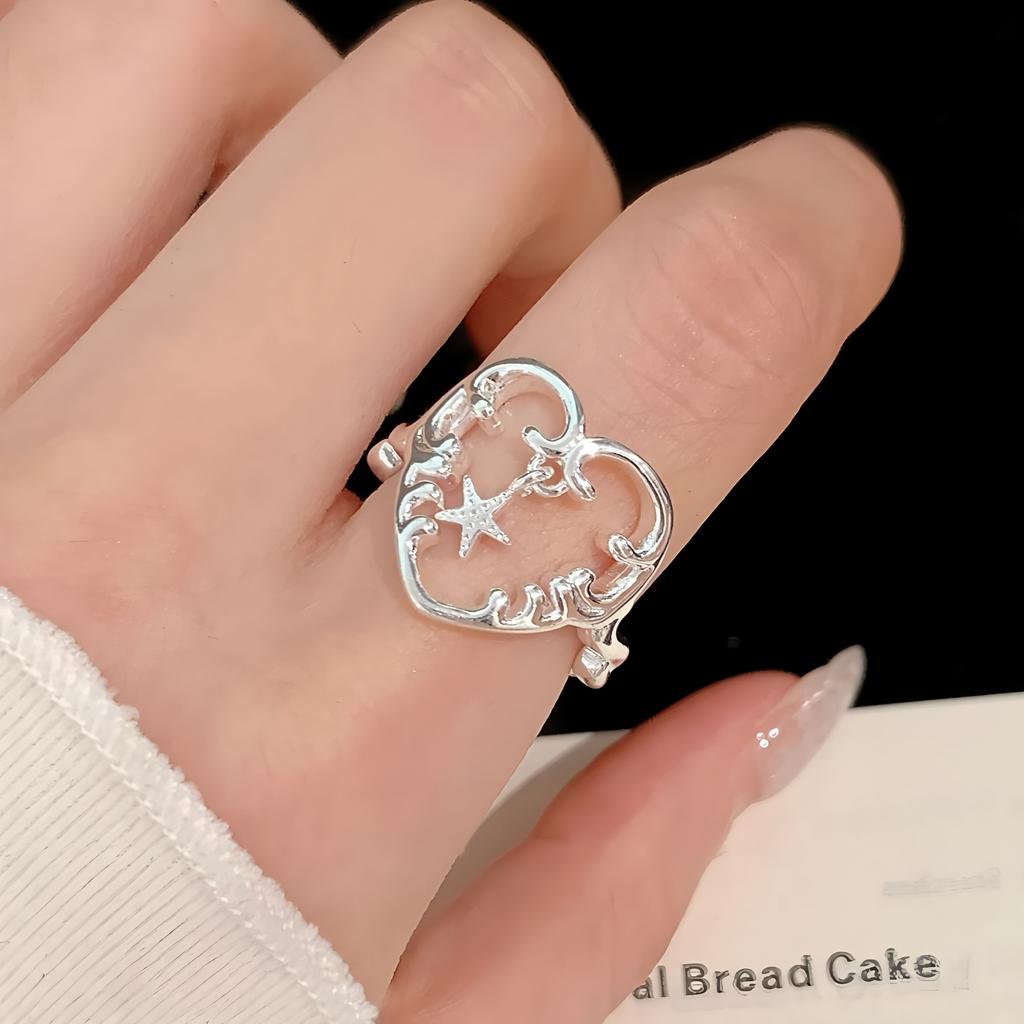 VENTFILLE   CopperBlack Zircon Wheat Ears Leaf Ring for Women Girl Gift Double Layer Simple Jewelry Dropshipping