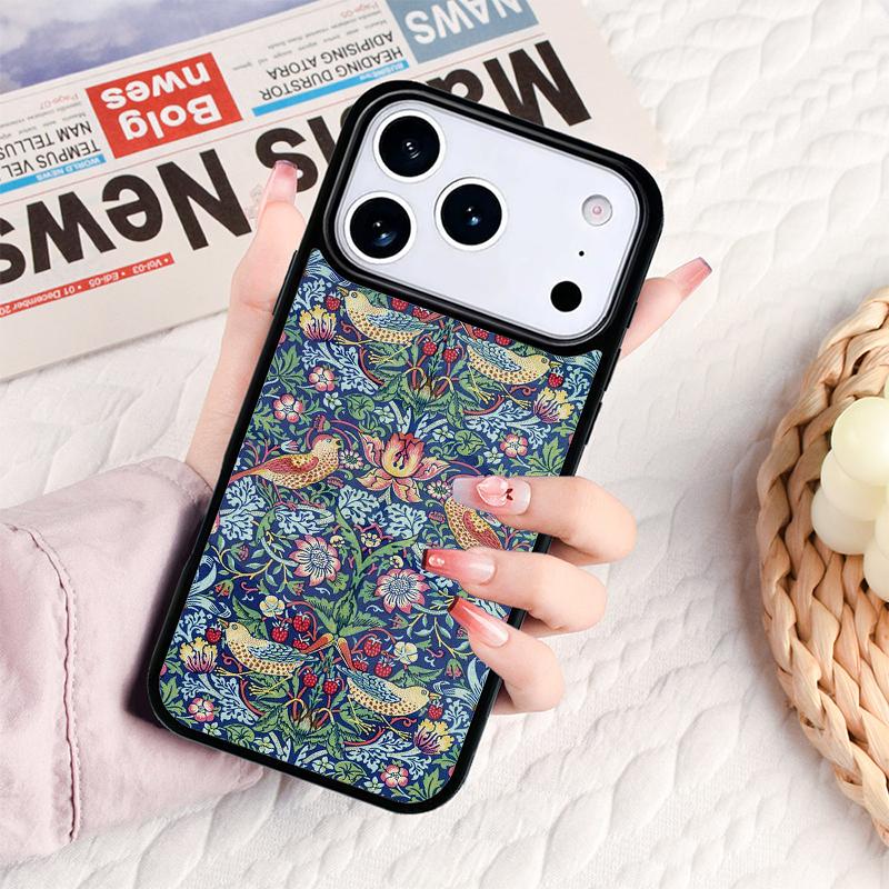 William Morris Strawberry Thief Phone Case For IPhone 17 16e 15 14 13 12 11 Pro Max Air Mini Soft Protective Cover