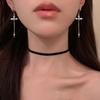 Punk Gothic Heart Earrings For Women Fashion Korean Jewelry Gifts Accessories Star Thorn Heart Colored Crystal Pendant Ear Hooks