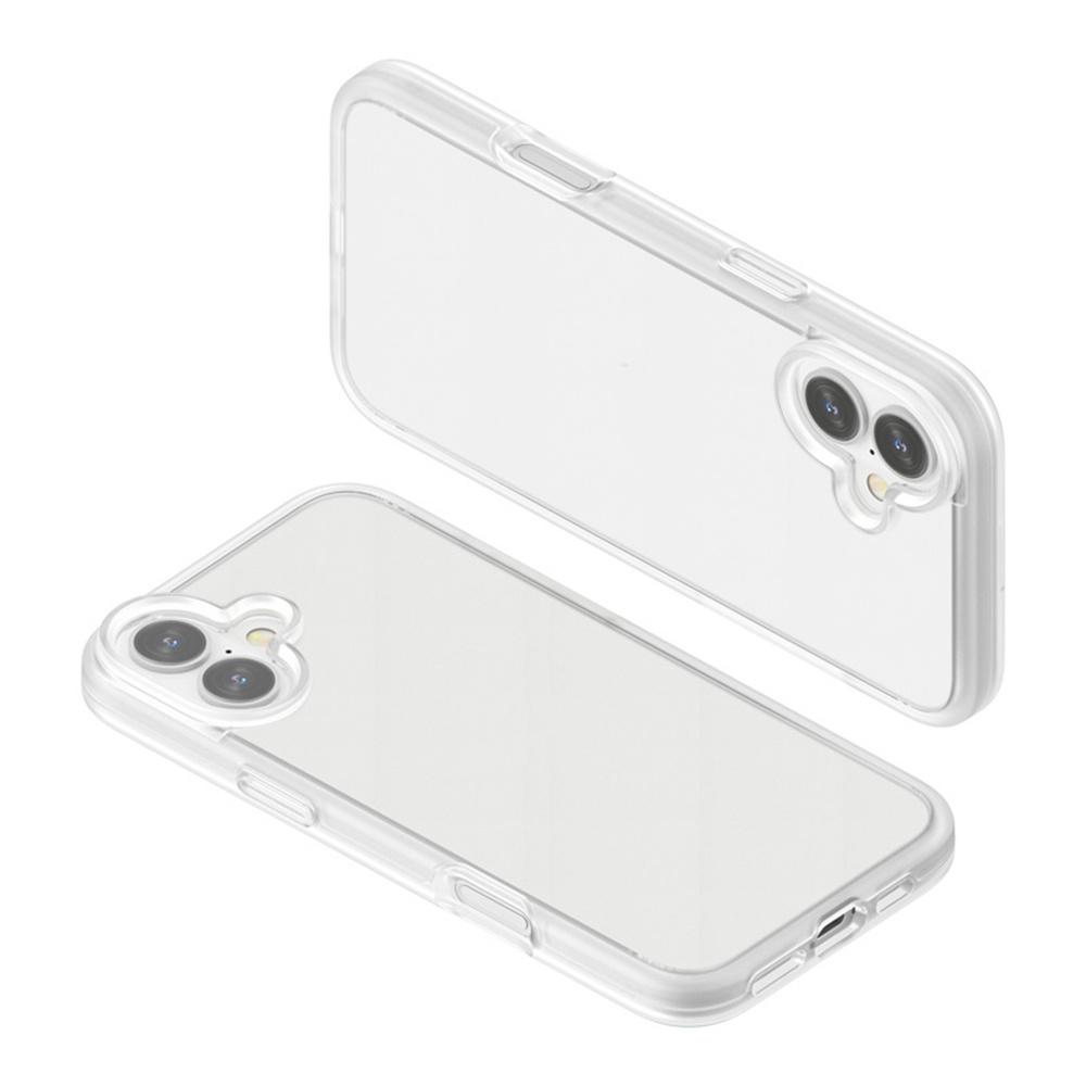 For iPhone 16 Case TPU+PC Matte Translucent Phone Back Cover
