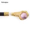 Dragon Claw Grasp Light Pink Glass Ball Golden Walking Cane Fashion Decorative Walking Stick Cosplay Cane Knob Crosier 93cm
