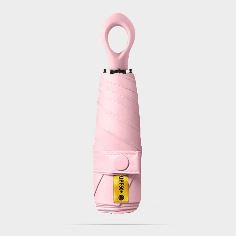 Anti UV Mini Sun Umbrella Lightweight Five-Folding Parasol 2 In 1 Portable Rain Umbrella  Travel