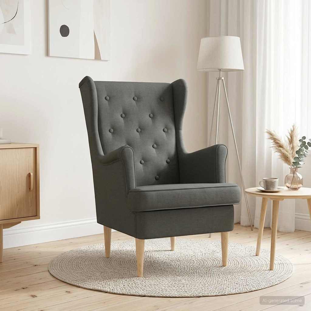 Armchair Dark Grey Fabric