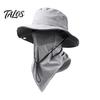 Cappello da Sole da Viaggio, Cappello Traspirante in Rete, Pescatore con Protezione Facciale Rimovibile e Sciarpa per Collo ad Asciugatura Rapida, Protezione a 360 Gradi, Coulisse Regolabile