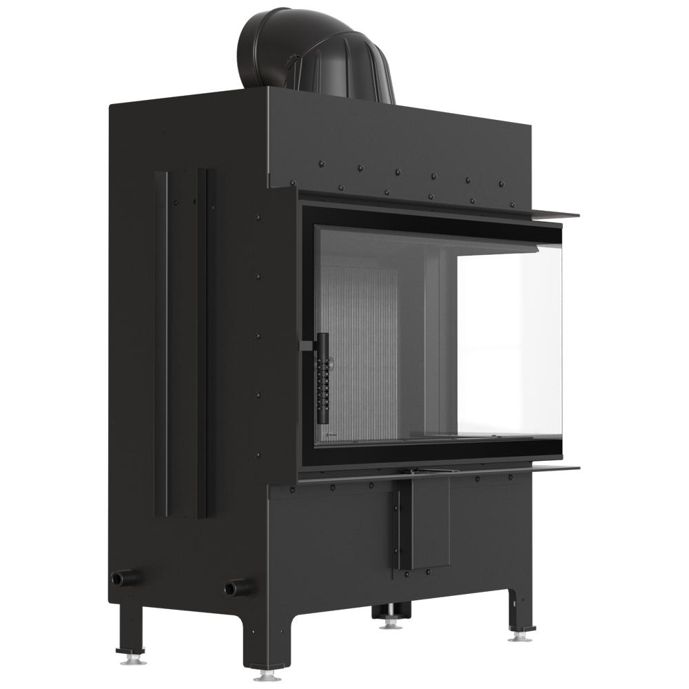 KRATKI LUCY Right Side Fireplace Insert 14 kW Ø200 BLACK Built In Installation Kit