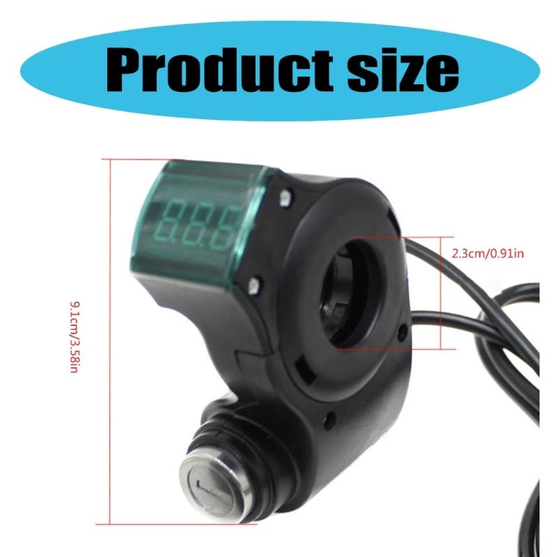 Elektrische Scooter Gashendel Sleutelschakelaars Slot Reserveonderdeel Elektrische Scooter Gashendel Voltmeter met Digitale Spanningsweergave