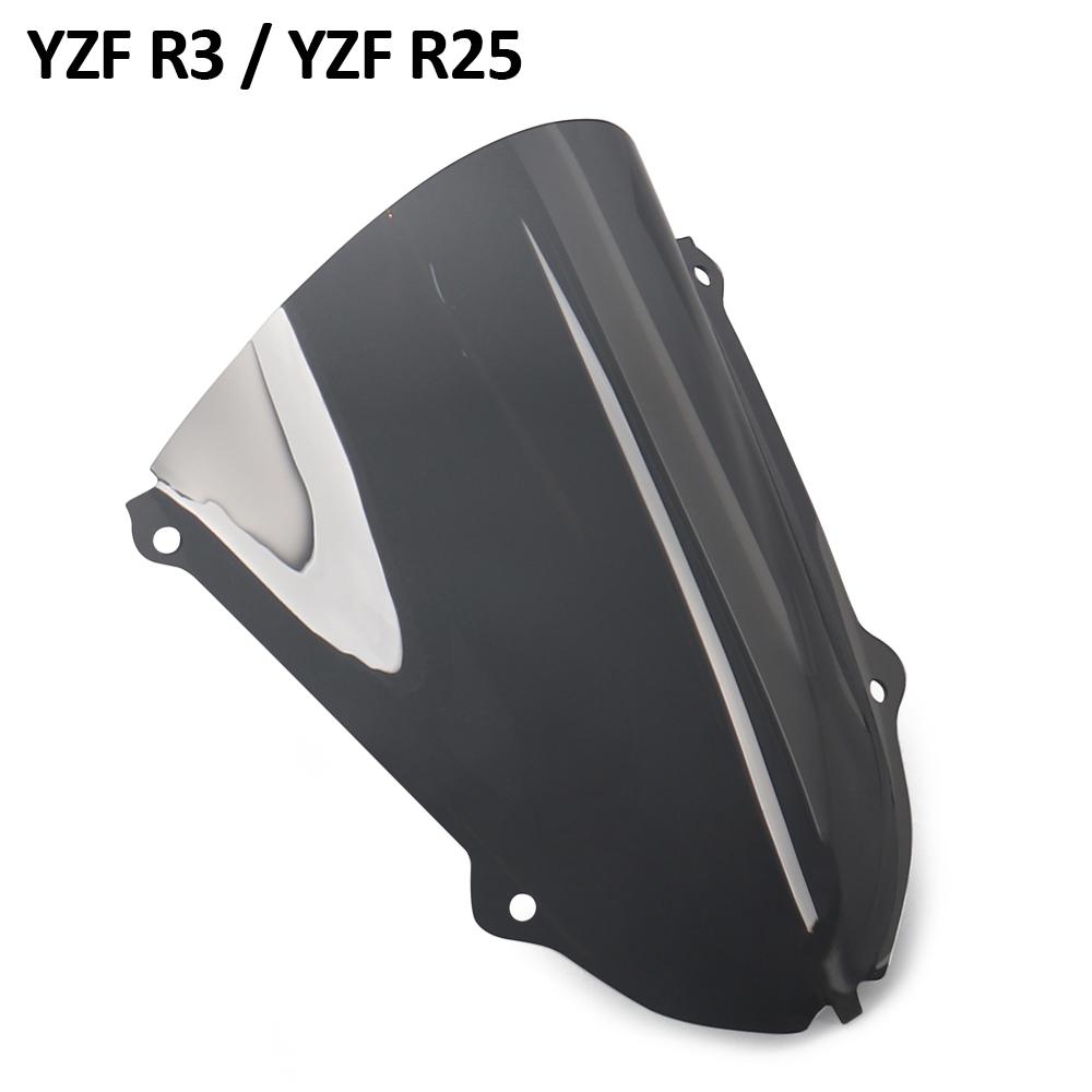 Motorcycle For Yamaha YZF R25 R3 YZF-R25 YZF-R3 YZFR3 2019-2025 Windshield Bubble Windscreen 3 Colors Acrylic Wind Deflectore