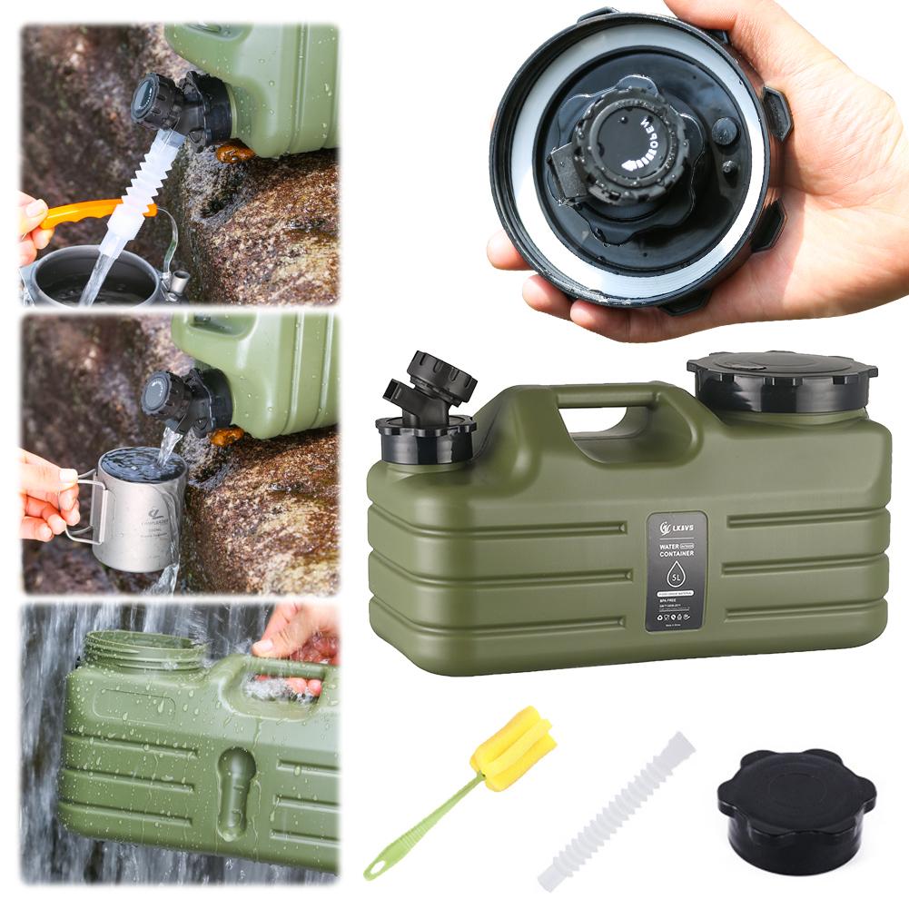 5L Portable Water Tank Leak-Proof Drinking Water Bucket Large Capacity Water Dispenser Carrier for Vehicle Car Camping
