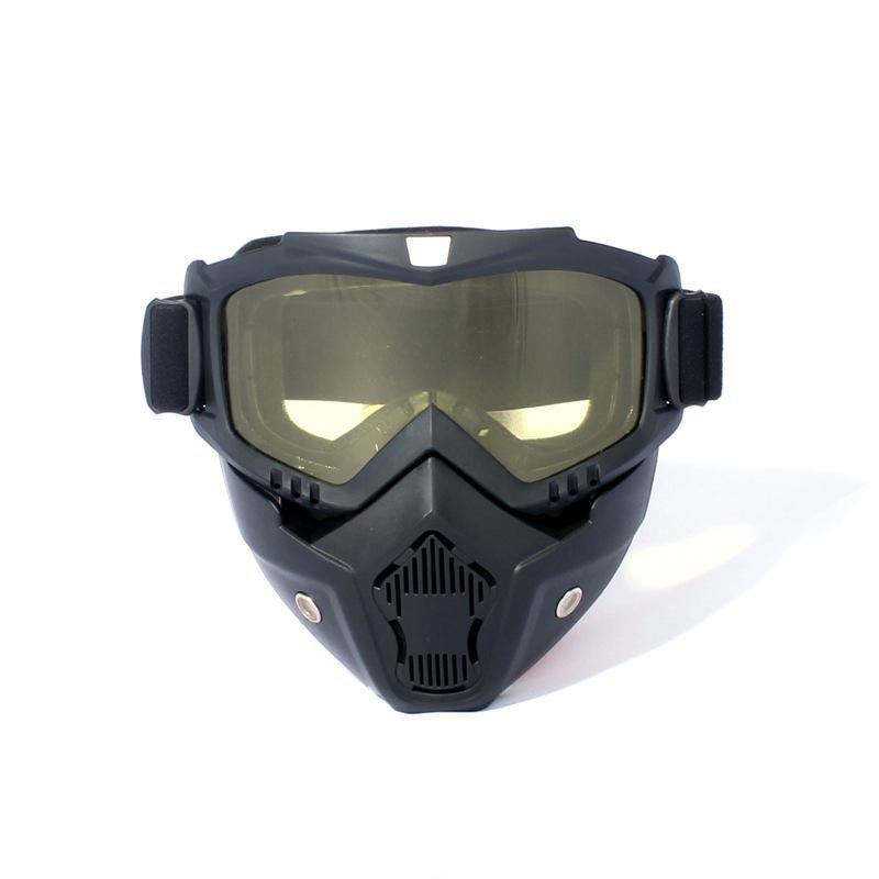 Mortorcycle Face Mask High-definition Goggles With Mouth Filter For Open Face Helmet Motocross Eye Face Protector 1PC
