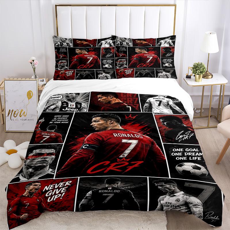 Cristiano Ronaldo Legacy Print 3Pcs Bedding Setduvet Cover With 2 Bedropillowcase Home Birthday Gift