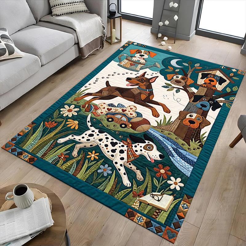 1PC Dogs, Garden Non-Slip Floor carpet, Office, family, bedroom, Studio - Large Area Rug, Decorative Mat, Longlasting Material-C0427