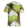 Fresh Coconut Palm 3D Digital Printed Men's Fashion Trendy Round Neck Short Sleeved T-shirt