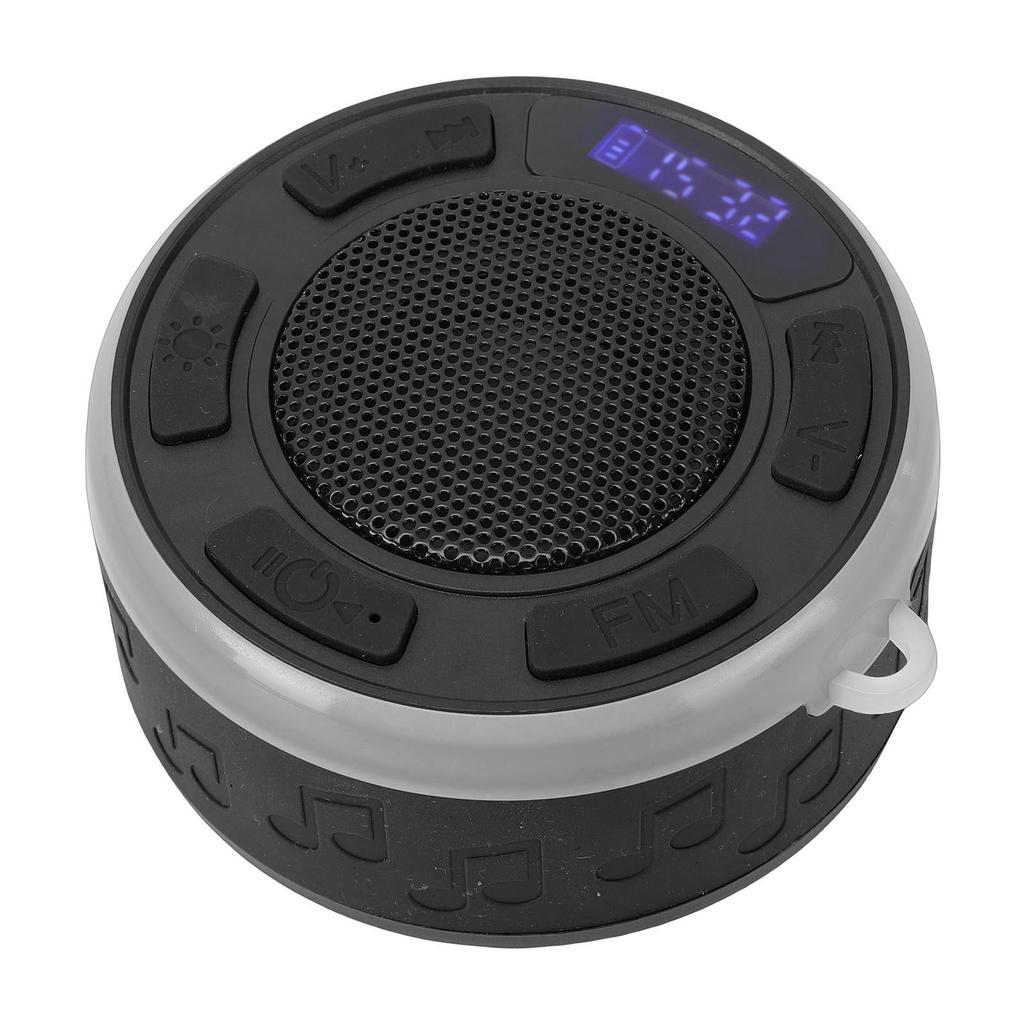 Bluetooth-Duschlautsprecher mit Saugnapf LED-Uhr RGB-Lichter Stereo-Sound Wasserdicht Tragbarer Lautsprecher für das Badezimmer