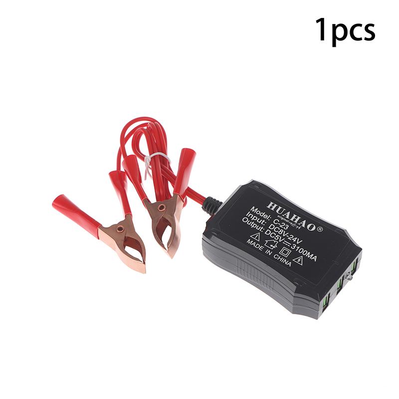 

New 1/2Pcs 12V 24V To 5V Emergency Power USB Adapter With 3USB Ports And Battery Clip For High-Efficient Phone Charging