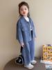 2025 Stilvoller Herbst-Denim-Jumpsuit für Mädchen - Trendiges zweiteiliges Jeans-Outfit