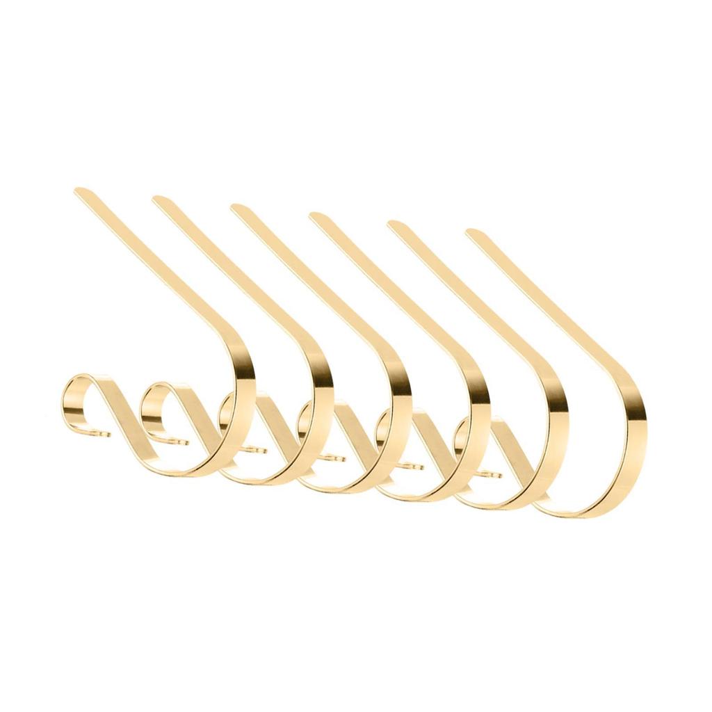 6x Christmas Stocking Holders Anti Slip Iron Christmas Decoration Mantel Stocking Hooks for Staircases Party Shelf Festival Desk