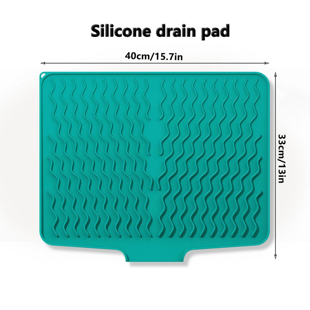 Wavy Pattern Silicone No-Drill Soap Dish & Drain Mat Rack