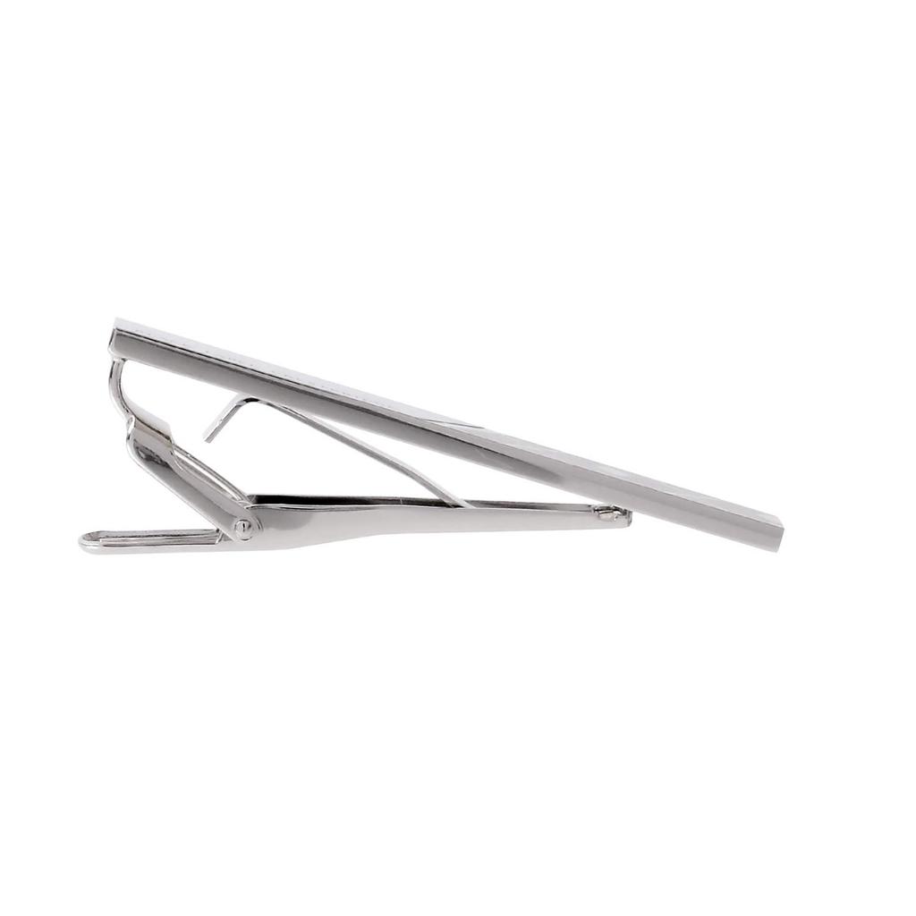 Authentic BLACK LABEL CRESTBRIDGE Crestbridge Check Tie Bar with Shopping Tie Bag, Clip, 51V-03-083 (Silver)