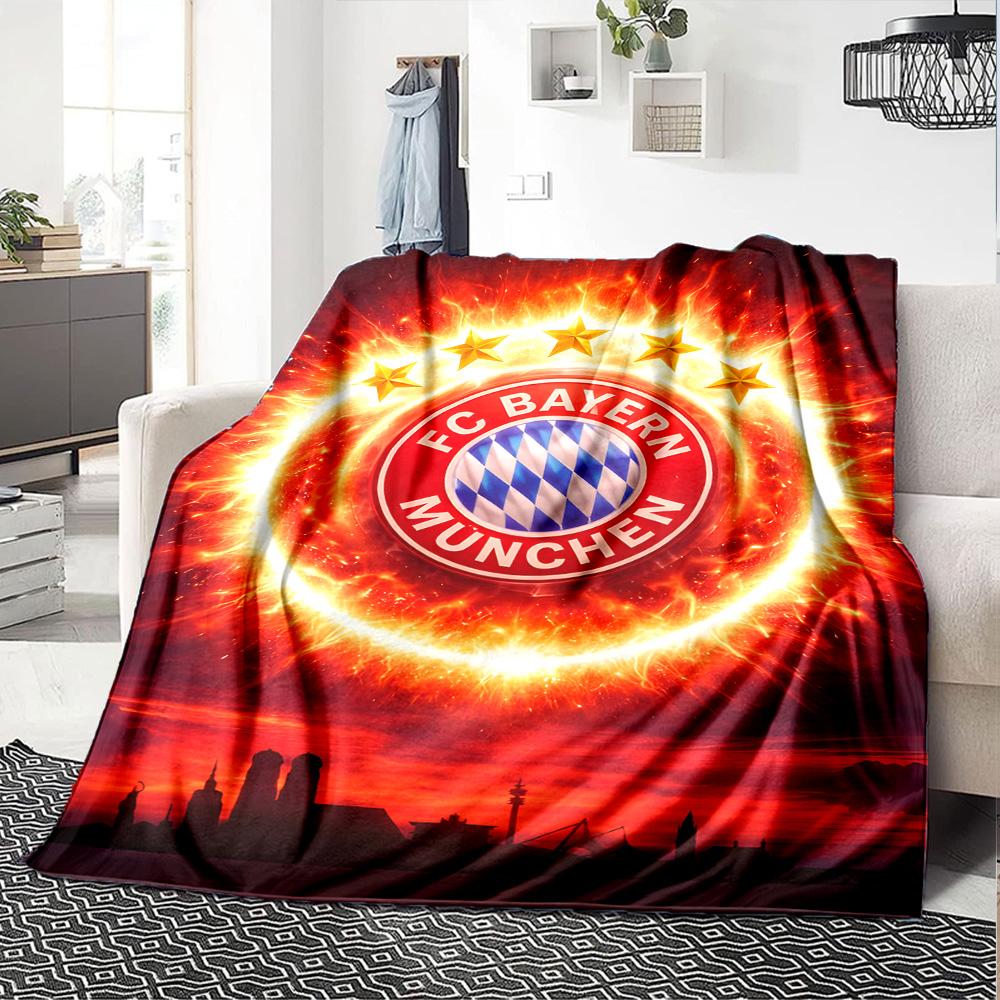 1pc Bayern Munich Blanket, Gift, for Men and Women, Soft Blanket, Good for Sofa Bed Couch Travel, Lightweight Flannel Blanket