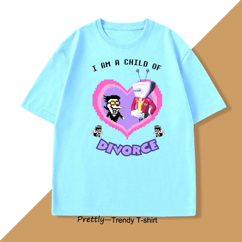 

Child of Divorce Deltarune Game Tshirt for Men Women Cotton Short Sleeve Tshirt Harajuku Round Neck Printed T Shirt Clothes 4XL