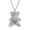 Flash Lovely Bear Pendant Necklaces for Women Golden Titanium Stainless Steel Neck Link Chain Female Jewelry Gift