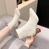 Winter Knitting Sock Boots Women Shoes High Heels Pointed Toe Ankle Boots Brand 2025 Trend New Comfort Elegant Dress Botas Mujer