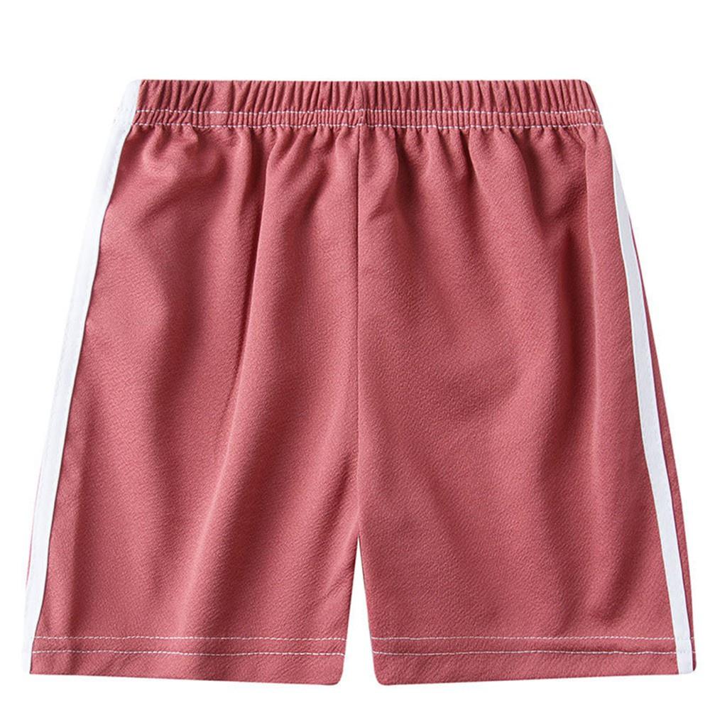 Freshfree Elastische taille shorts kinderen kinderen witte zijstreep broek meisjes jongens zomer losse broek 140