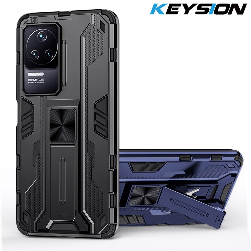 

KEYSION Ударопрочный чехол для брони для Xiaomi POCO F4 5G Силикон + PC Kickstand Чехол для телефона для Redmi K40S K50 Pro