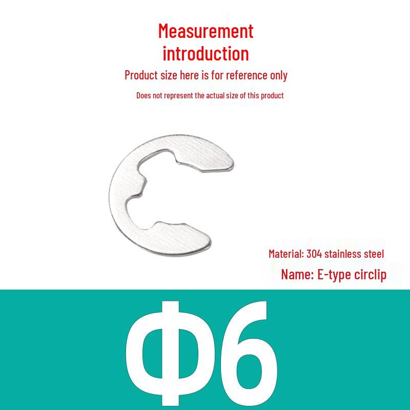 304 Stainless Steel E-type Circlip for Bearing Shaft and Door Lock