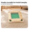 Four Sided Flip Number Board Game Sturdy Wooden Tile with Dice for Families, Casual