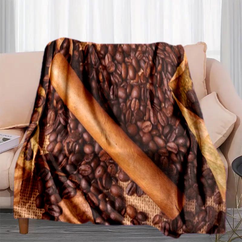 Coffee Bean Cigar Blanket Soft Comfortable All Seasons Perfect Sofa Office Naps Trips Birthday Gift Christmas Present