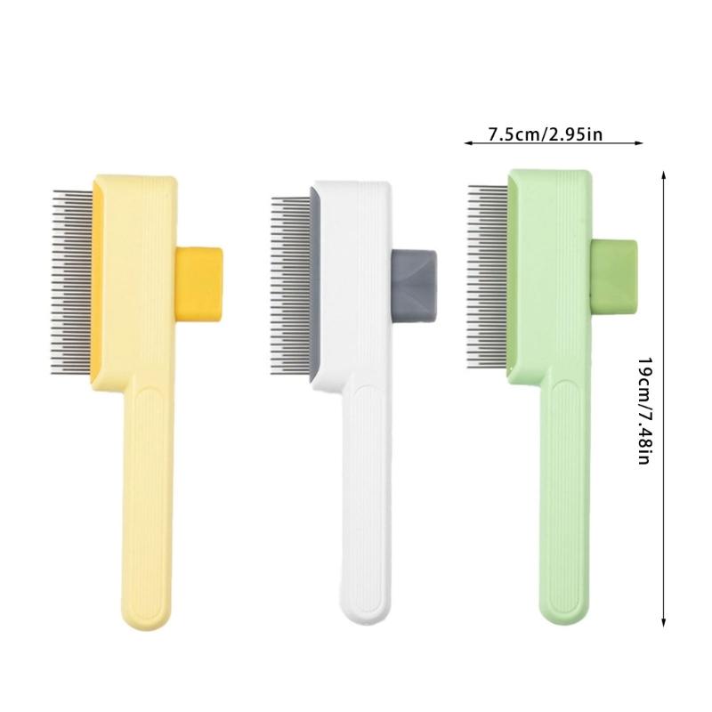 SelfCleaning Pet Detangling Brush Fine Teeth Hair Comb For Small to Large Dog Loose Furs Deshedding Grooming Tool 2pcs