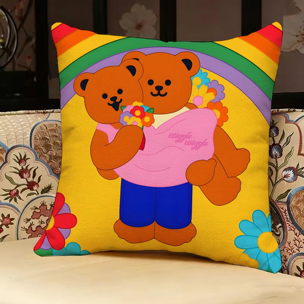 Wiggle W-Wiggle Cute Pillow Case Pillowcase, Double-sided Printed, Sofa Cushion, Bedroom Headboard Pillow
