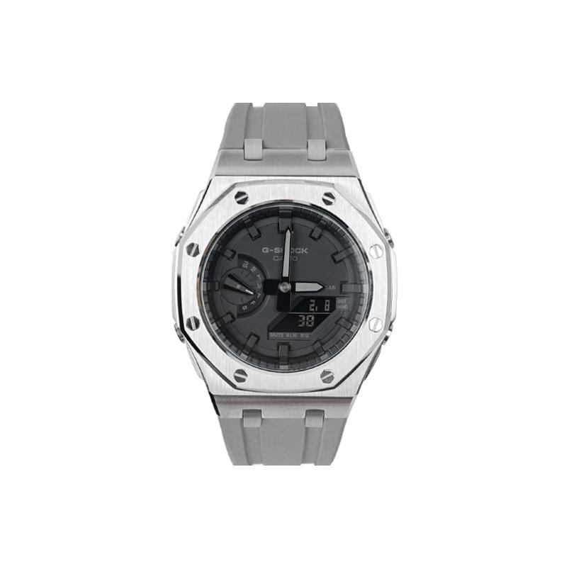 Casio Unisex Liquid Crystal,Analog Dual Display Series Black Watch GA-2100-1A1(Watch1--)