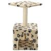 VidaXL Cat Tree with Sisal Scratching Posts 55 Cm Beige Paw Print