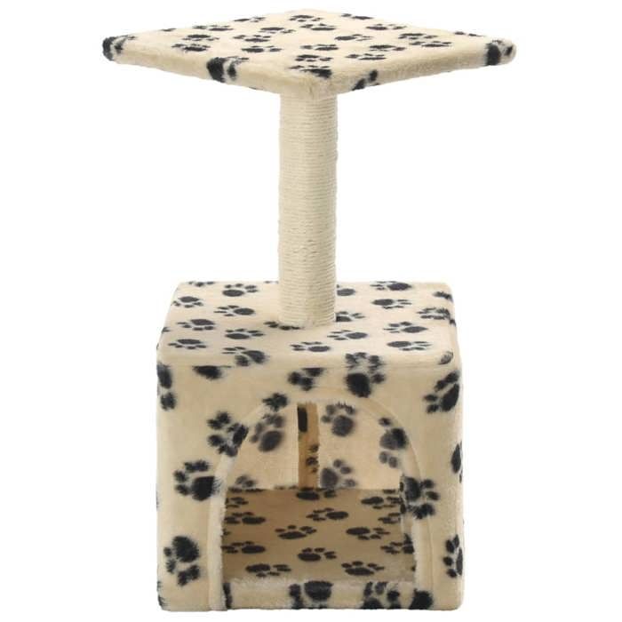VidaXL Cat Tree with Sisal Scratching Posts 55 Cm Beige Paw Print