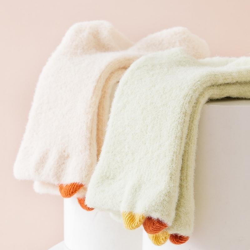 Baby Thickened Terry Socks For Girls Boys  Autumn Winter Newborn Warm Boneless Sock Cute Ear Candy Color Stockings 0-5Years