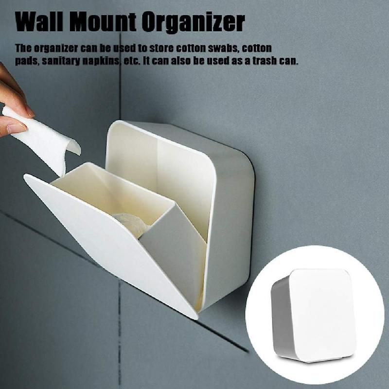 Uchwyt na waciki montowany na ścianie, Pudełko do przechowywania wacików kosmetycznych, na waciki bawełniane, patyczki kosmetyczne, Q-Tips, płatki kosmetyczne, pojemnik do przechowywania płatków do demakijażu