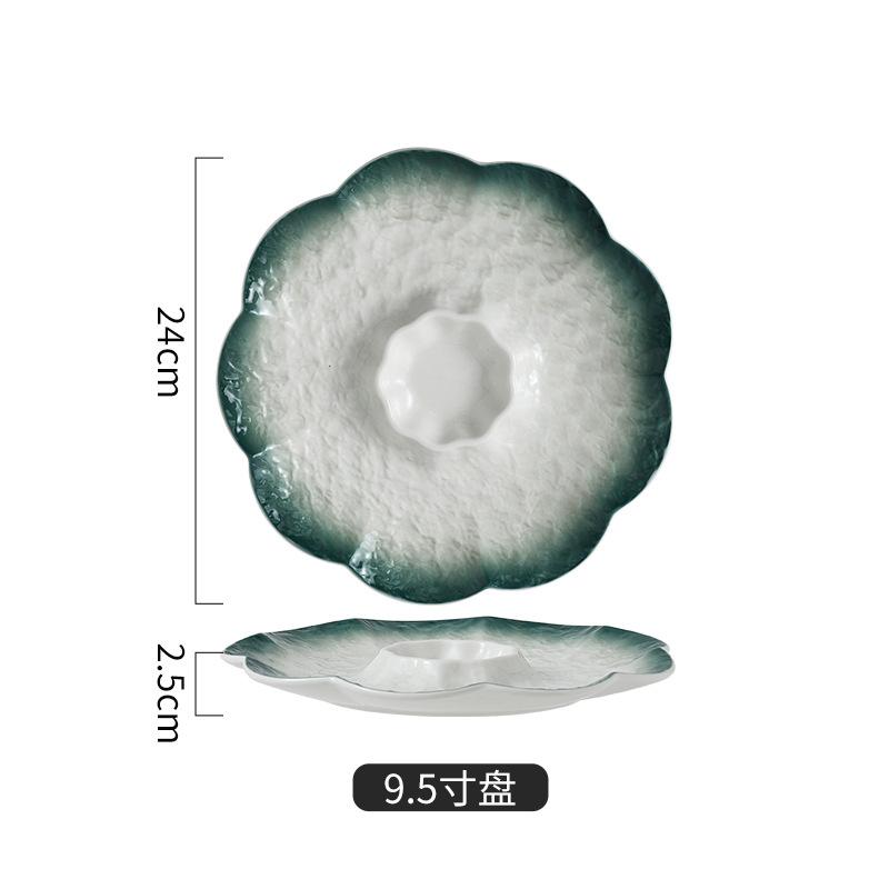 Creative Flower-shaped Ceramic Dining Plate Unique-shaped Plate Hotels Restaurants Salad Dessert Plate Kitchen Tableware Dishes