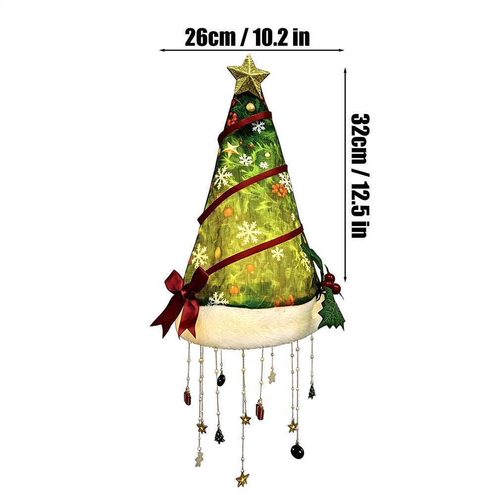 LED Santa Hat Hanging Light Christmas Hat Pendant Lamp Warm light Christmas decoration for porches terraces parties