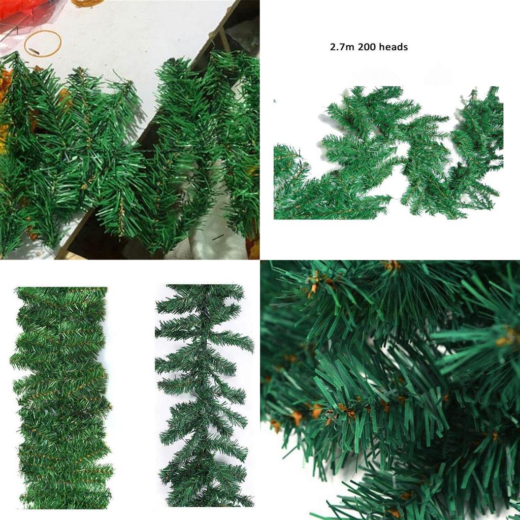 Hochwertige Grünfichte Weihnachtsgirlande Kranz für Wand- und Heimdekoration 2,7 m