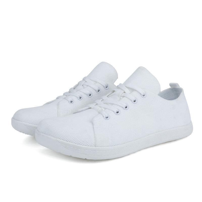 Breathable Wide-Toed Casual Hiking Shoes – Soft-Soled, Flat Design, Flying Woven Style for Couples and Fitness.