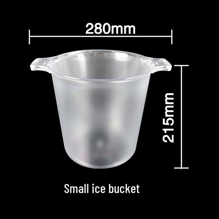 Yuanbao Transparent Plastic Ice Bucket for Wine, Beer, and Champagne - Handheld with Ears