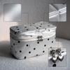 Polka Dot Cosmetic Bag with Brush Slots | Structured Box Shape, Internal Divider Sections, Makeup