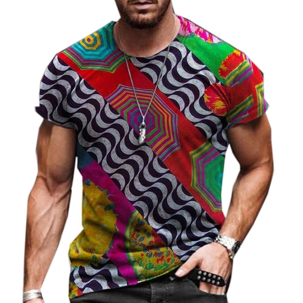 Africká grafická trička Barevné abstraktní umění 3D potisk Pánské Dámské tričko Dovolená Streetwear Harajuku Dětské Topy Trička Oblečení