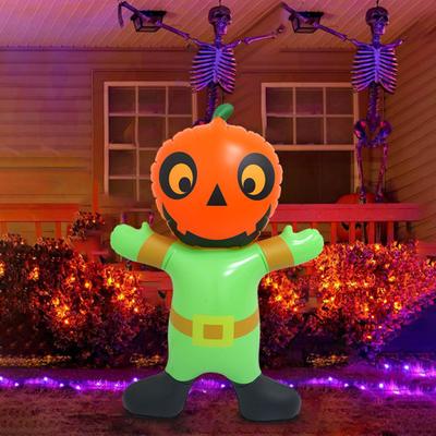 Halloweenská nafukovací dýňová dekorace Strašidelná obří nafukovací postava s dýňovou hlavou pro trávník, dvůr, párty, zahradu, venkovní dekoraci